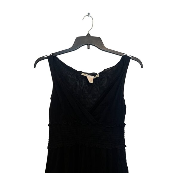 Max Studio Black Sleeveless Midi Dress With Smocked Waist & Lace Overlay size M - Picture 4 of 5